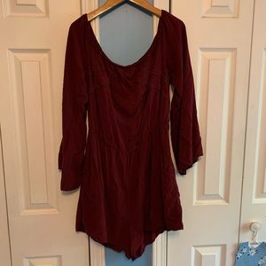 Off the Shoulder Long Sleeve Romper